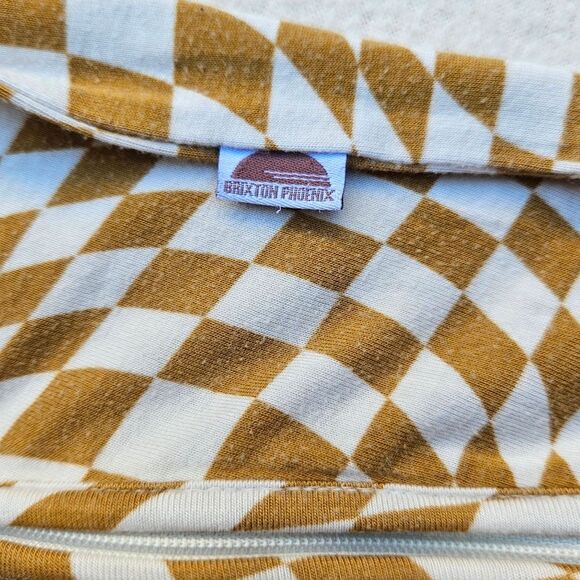 Brixton Phoenix Cream and Brown Wavy Checker Bamboo Zip Romper 12-18M - Picture 6 of 9